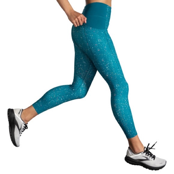 Brooks Method 7/8 Tight Leggings blue/multi Sz M - Picture 1 of 9